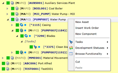 How to add a transaction to an asset using the right-click functionality